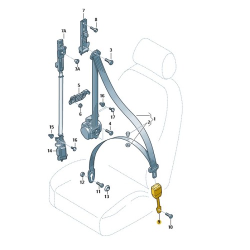 Audi A4 B7 Gordelslot links voor 